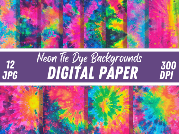 Bring Retro Energy to Modern Projects with Neon Tie Dye Textures
