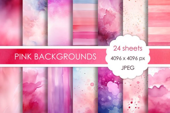 Elevate Your Designs with Watercolor Pink Backgrounds