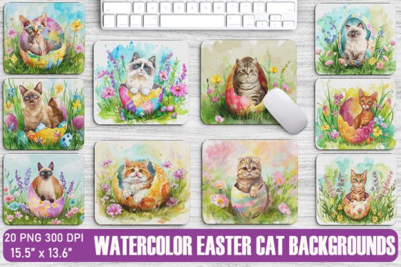 Enchanting Cute Cat in Easter Egg Backgrounds