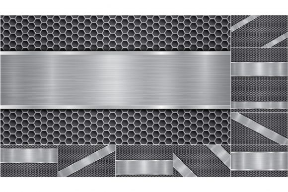 Metal Backgrounds with Polished Plates 1: Industrial Elegance for Modern Design