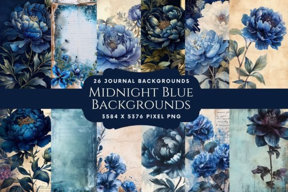 Midnight Blue Floral Backgrounds: Your Design Toolkit