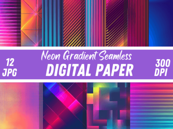 Neon Gradient Seamless Paper Backgrounds: The Ultimate Design Asset