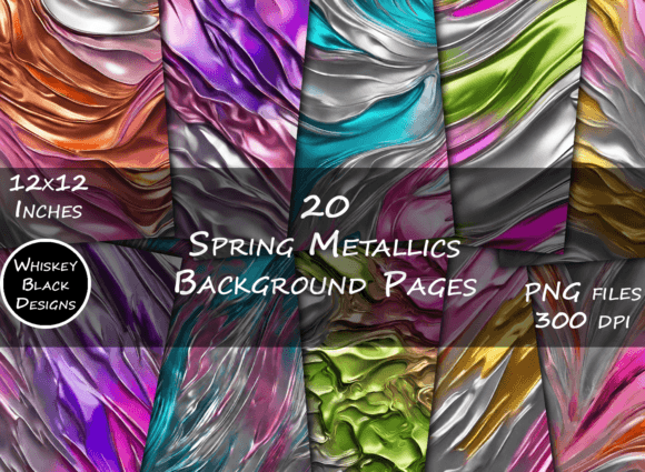 Neon Spring Metallic Madness Backgrounds: Vibrant Digital Textures