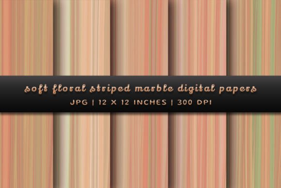 Soft Floral Striped Marble Backgrounds for Elegant Design
