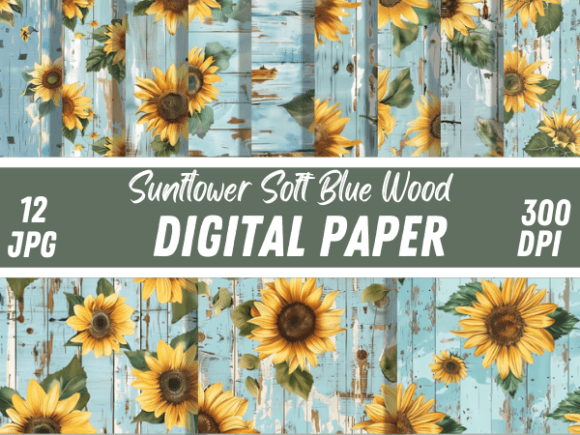 Sunflower Soft Blue Wood Backgrounds: A Digital Design Guide