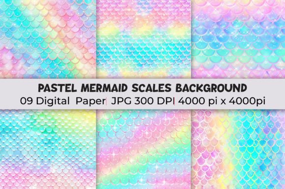 Transform Projects with Pastel Mermaid Scales Backgrounds