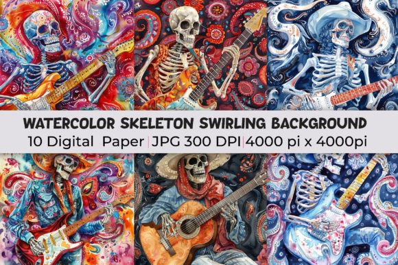 Watercolor Skeleton Swirling Backgrounds: A Designer's Guide